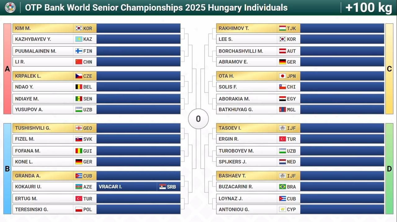 Жеребьевка ЧМ 2025 по дзюдо